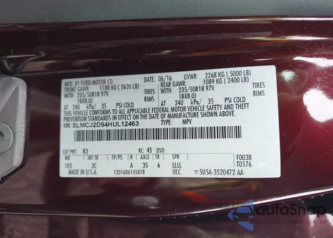 2017 Lincoln Mkc Select z USA, uszkodzony, nr VIN 5LMCJ2D94HUL12463